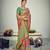 Orange and Green Banarasi with Zari Weaving Silk Traditional Maharani saree