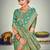 Firozi Banarasi with Zari Weaving Silk Traditional Maharani saree
