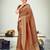 Brown Green Banarasi with Zari Weaving Silk Traditional Maharani saree