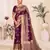 Wine Banarasi Weaving Silk Traditional Royal saree