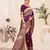 Wine Banarasi Weaving Silk Traditional Royal saree