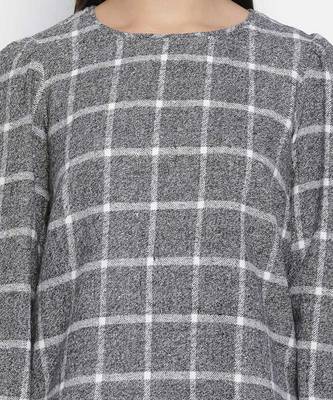 Posh Grey brush check women top 5