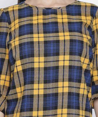 Yellow bellow bruish check women top 5