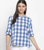 Happer blues briush check women top