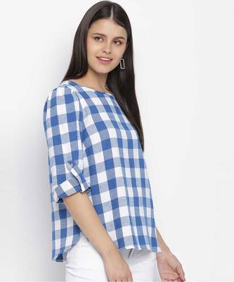 Happer blues briush check women top 3