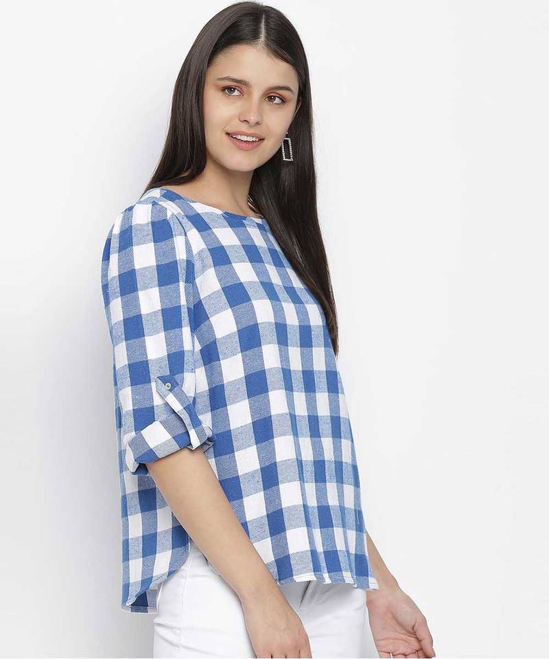 Happer blues briush check women top