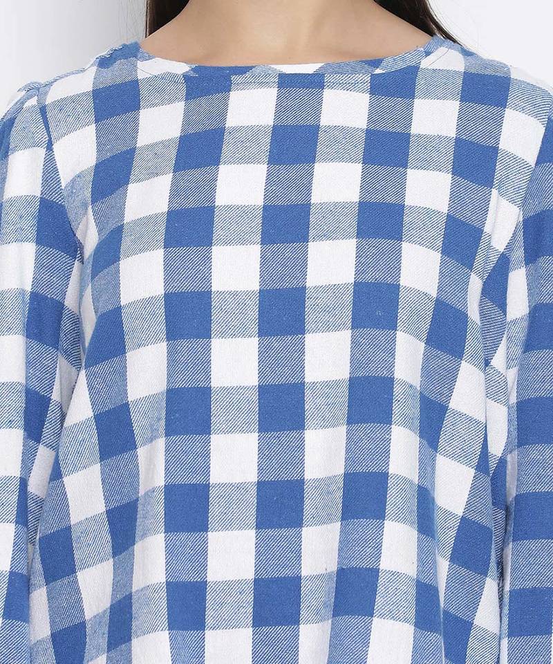 Happer blues briush check women top