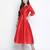 Red glam Dupion silk women long dress