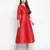 Red glam Dupion silk women long dress