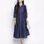 Lazzle navy blue Dupion silk women long dress