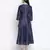Lazzle navy blue Dupion silk women long dress