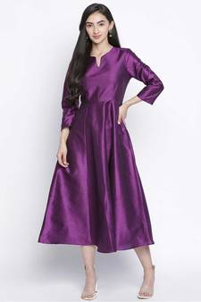 Pappzi purple Dupion silk women long dress
