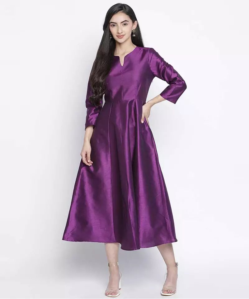 Pappzi purple Dupion silk women long dress