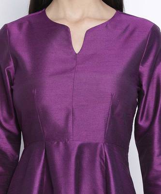 Pappzi purple Dupion silk women long dress 5