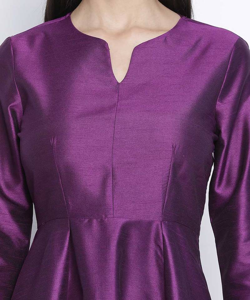 Pappzi purple Dupion silk women long dress
