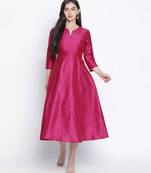 Razzle pink Dupion silk women long dress