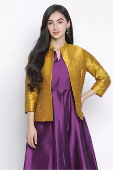 Sazzle mustrad Dupion silk women shurg