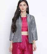 Econic grey Dupion silk women shurg