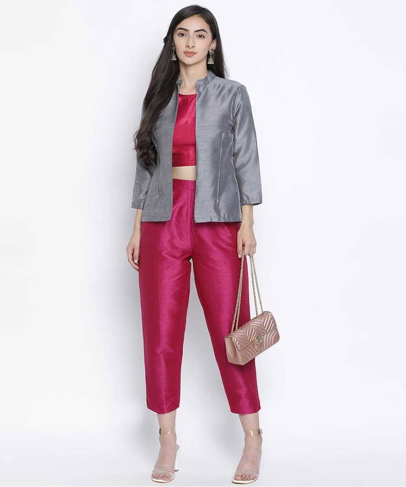 Econic grey Dupion silk women shurg