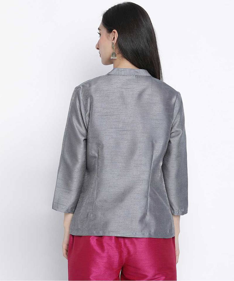 Econic grey Dupion silk women shurg