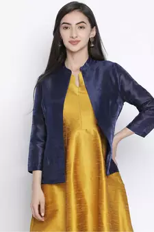 Navy laver bkue Dupion silk women shrug