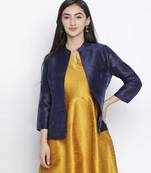 Navy laver bkue Dupion silk women shrug
