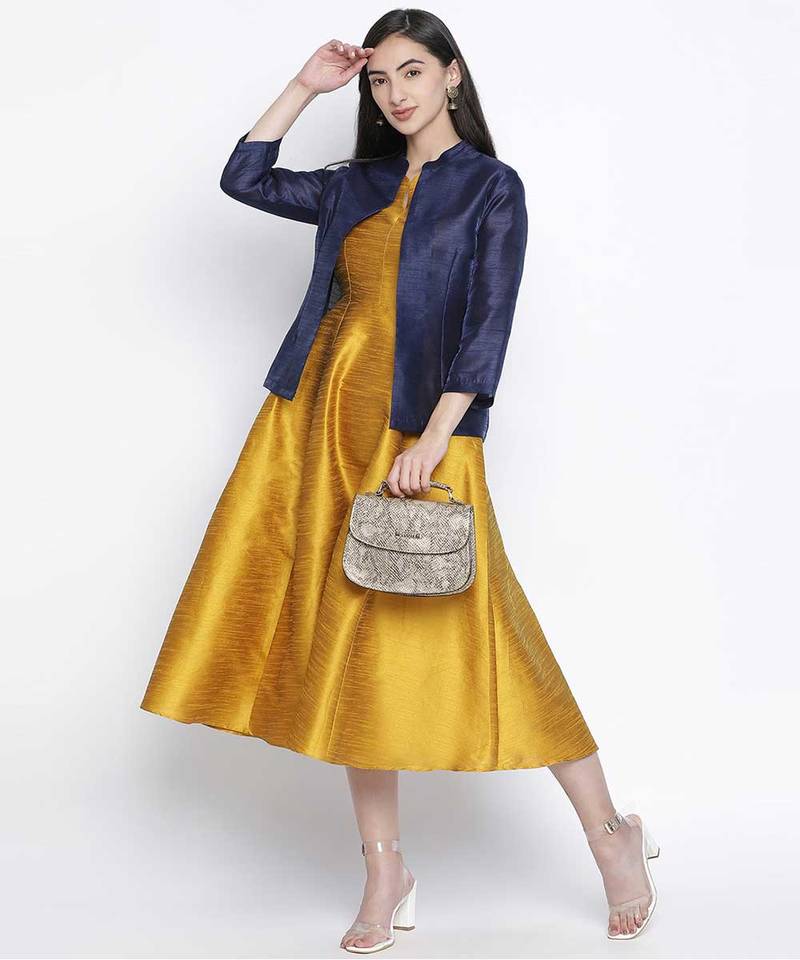 Navy laver bkue Dupion silk women shrug