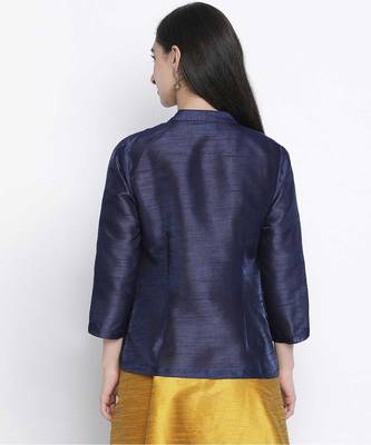 Navy laver bkue Dupion silk women shrug 4