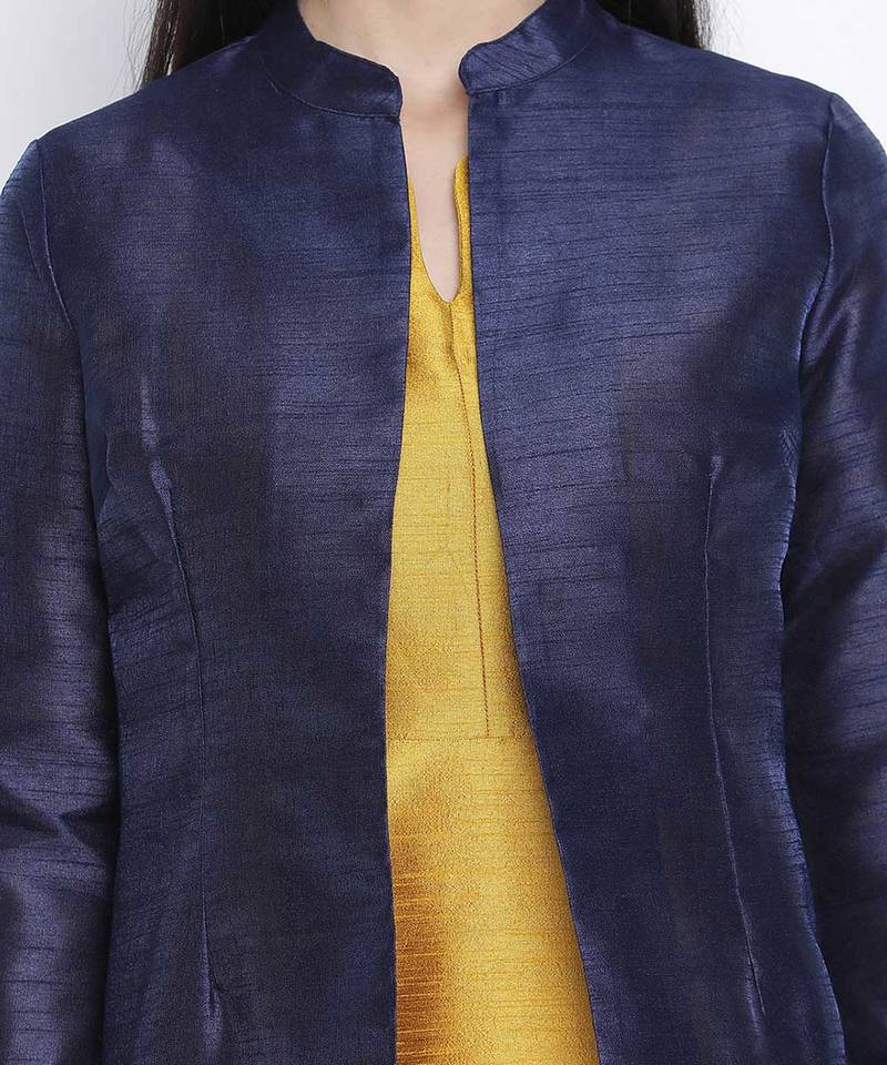 Navy laver bkue Dupion silk women shrug