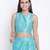 Mettalic Turq Dupion silk women crop top