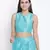 Mettalic Turq Dupion silk women crop top