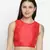 solid red Dupion silk women crop top