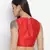solid red Dupion silk women crop top