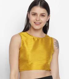 Shinner mustard Dupion silk women crop top