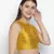 Shinner mustard Dupion silk women crop top