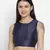 Vansic Navy blue Dupion silk women crop top