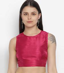 Elegant pink Dupion silk women crop top