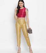 Elegant pink Dupion silk women crop top