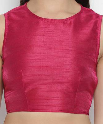 Elegant pink Dupion silk women crop top 5