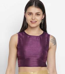 Tasor purple Dupion silk women crop top