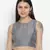 Kason grey Dupion silk women crop top