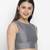 Kason grey Dupion silk women crop top