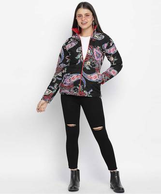 Oddity printed smart print reversible quilted women jacket 2