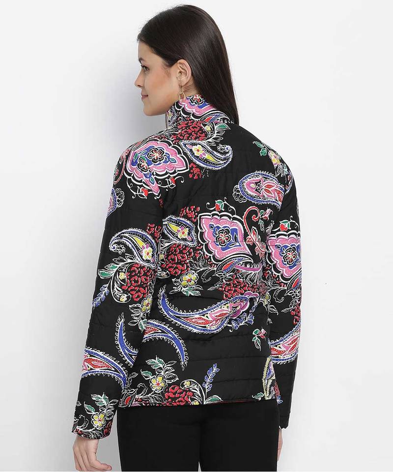 Oddity printed smart print reversible quilted women jacket