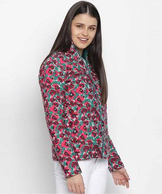 Sweetheart floralratic reversible quilted women jacket 3