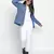 Doozy blue floral print reversible quilted women jacket
