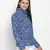 Doozy blue floral print reversible quilted women jacket