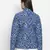 Doozy blue floral print reversible quilted women jacket