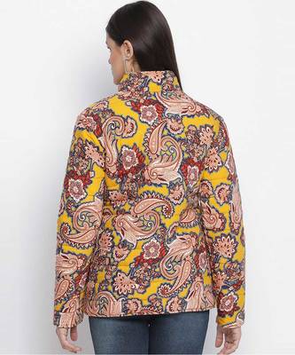 Venus abstract print reversible quilted women jacket 4