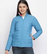 Beautus red floral print reversible quilted women jacket